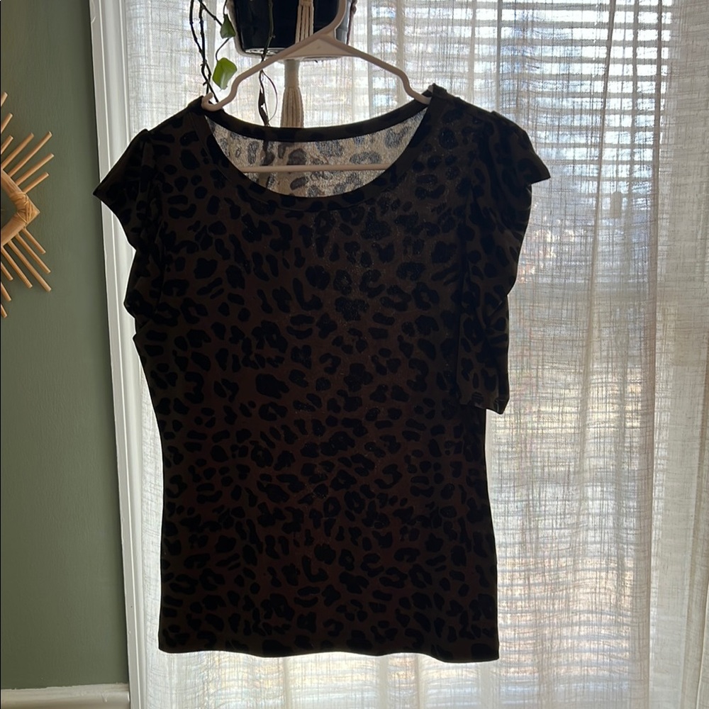Leopard Print Sheer Top